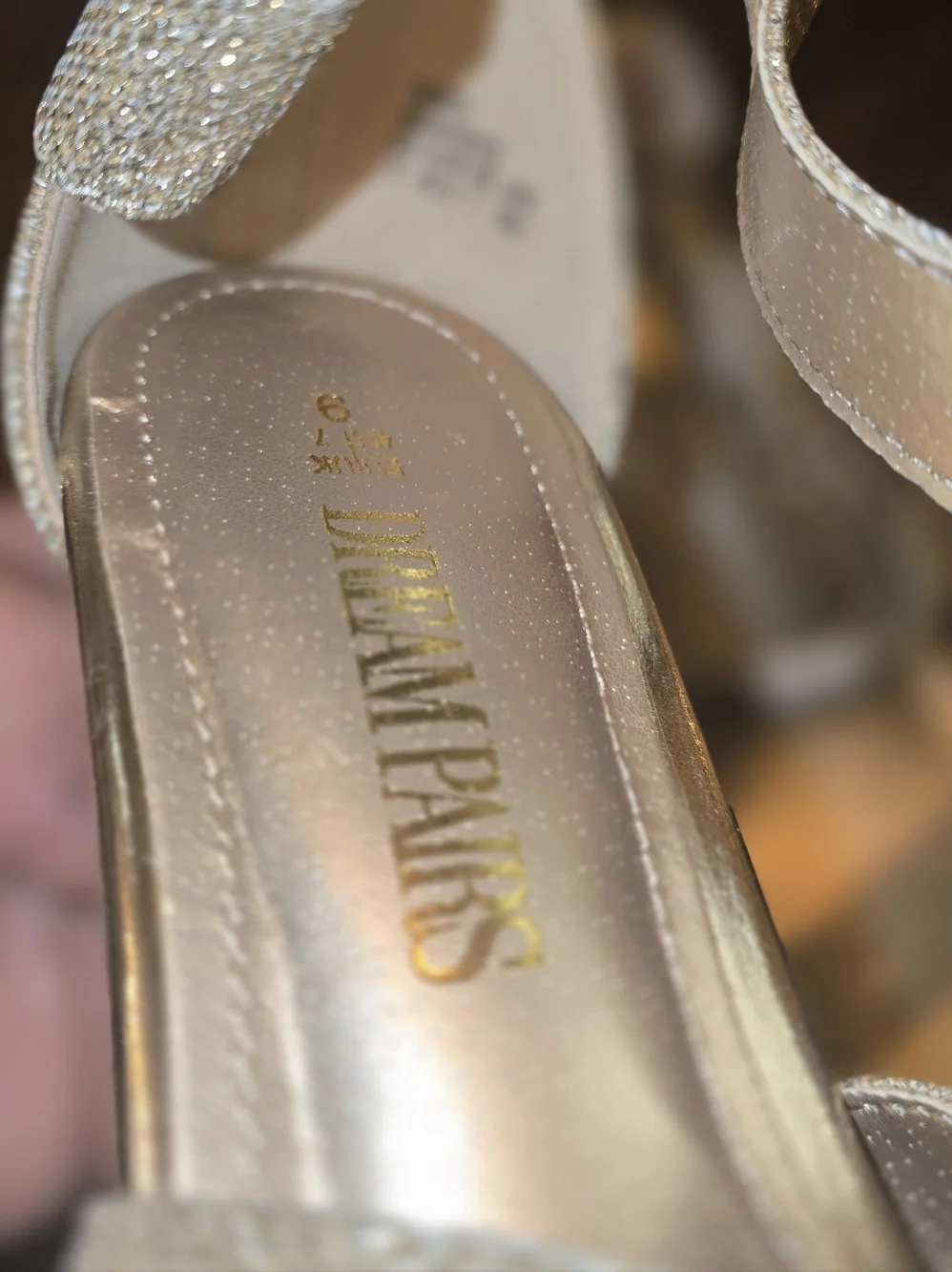 Dream Pairs Gold Glitter Strappy Sandals